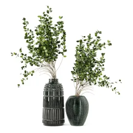 Indoor Plants In Handmade Glass Pot Set